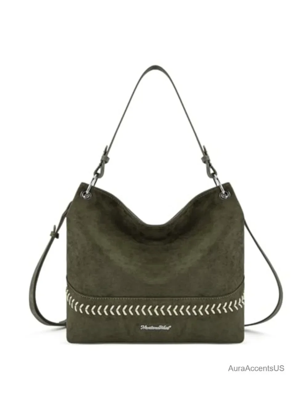 Faux Suede Hobo Bag Slouchy Shoulder Tote Handbag with Crossbody Strap
